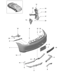 Rear bumper 981.SP Boxster Spyder 2016