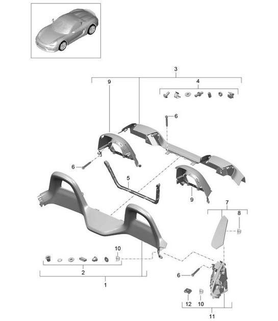 Diagram 807-030 Porsche Cayenne Turbo S V8 4.8L Benziner 550 PS Karosserie