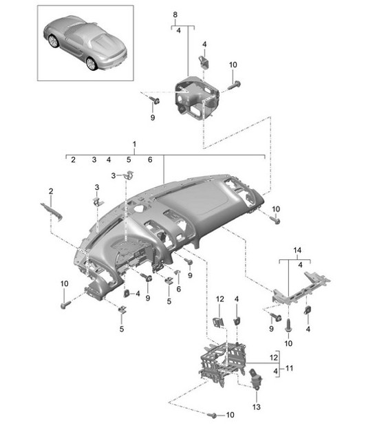 Diagram 809-000 Porsche Cayenne MK2 (957) 2007-2010 Carrosserie