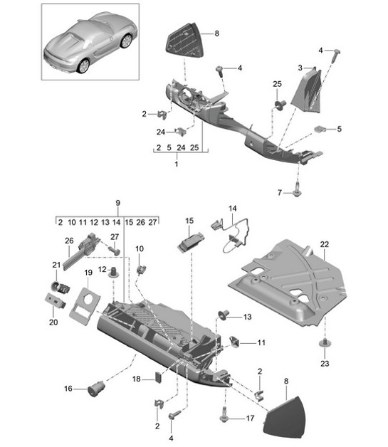 Diagram 809-010 Porsche Cayenne S 4.5L V8 2003>> Body