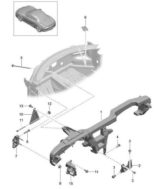 Diagram 809-015 Porsche Cayenne 9PA (955) 2003-2006 Body