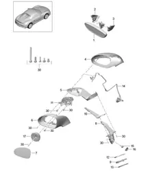 Interior mirror / Exterior mirror (PR:529) 981.SP Boxster Spyder 2016