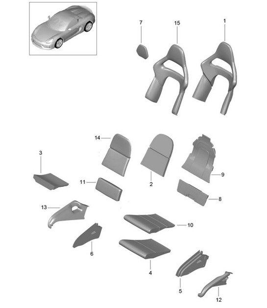 Diagram 817-062 Porsche Boxster 986/987/981 (1997-2016) Body