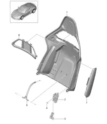 Coque de dossier / Siège baquet / Pliable / Accessoires 981.SP Boxster Spyder 2016