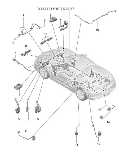 Diagram 902-010 Porsche Boxster 986/987/981 (1997-2016) Electrical equipment
