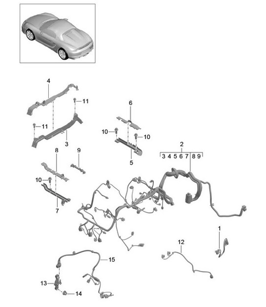 Diagram 902-020 Porsche Boxster 986/987/981 (1997-2016) Electrical equipment
