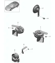 Fanfare / Avertisseur sonore / système d'alarme 981.SP Boxster Spyder 2016