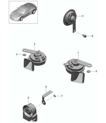 Fanfare / Signal horn / alarm system 981.SP Boxster Spyder 2016