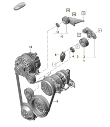Belt tensioner / V-belt 718 (982) Boxster GTS 4.0L 2017>>