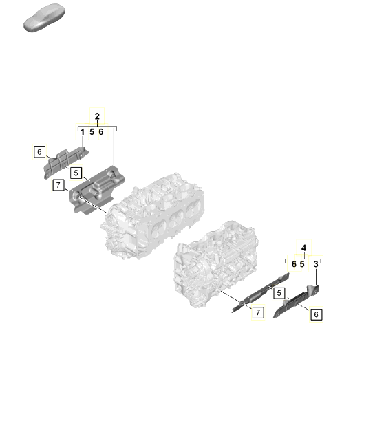 Diagram 103-008 Porsche 996 (911) (1997-2005) Motor