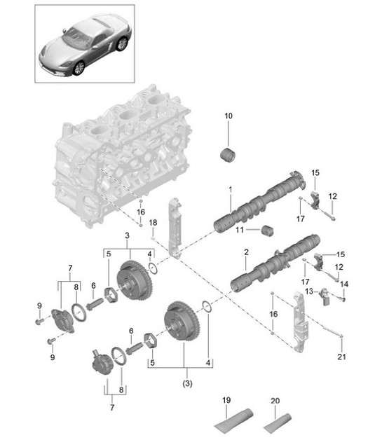 Diagram 103-010 Porsche 卡宴 Turbo E-Hybrid Coupe 配备 GT 套件 V8 4.0 739Hp 