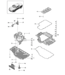 Lubricación motor / Cárter de aceite 718 (982) Boxster 2017>>