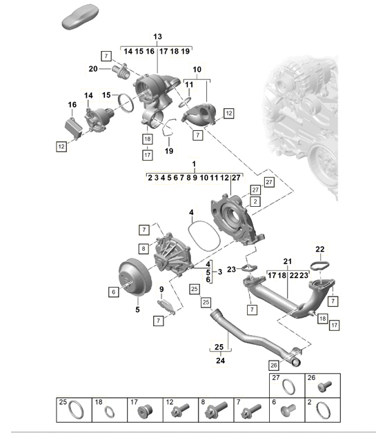 Diagram 105-001 Porsche Cayenne 9YB 2023>> 