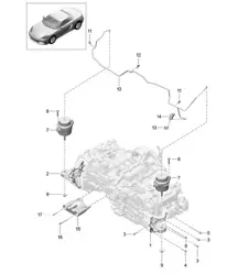 Suspension moteur 718 (982) Boxster 2017>>