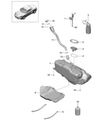 Fuel tank / Fuel pump 718 (982) Boxster 2017>>