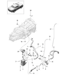 Handgeschakelde versnellingsbak / warmtewisselaar / olieleiding / waterleiding (model: G8200,G8220) - handgeschakelde 6 versnellingen - 718 (982) Boxster 2017>>
