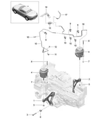 Transmissie ophanging / Schroefdraadverbinding / Motor 718 (982) Boxster 2017>>