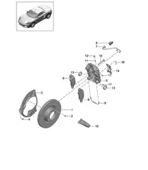 Frein à disque / Train avant 718 (982) Boxster 2017>>