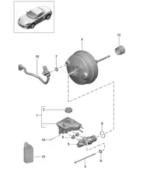 Maître-cylindre de frein / servofrein 718 (982) Boxster 2017>>