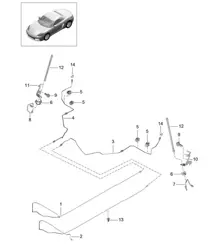 Brake lines / Underbody - Center, Rear - 718 (982) Boxster 2017>>