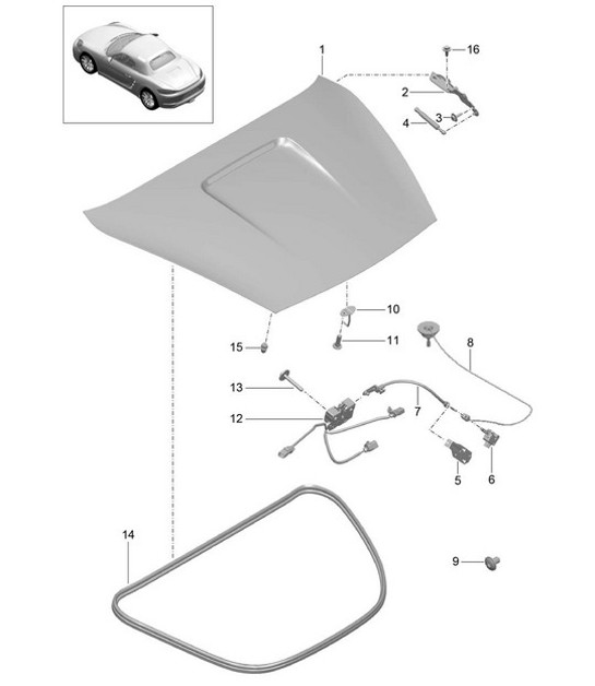 Diagram 803-005 Porsche Cayman S 3.4L 987C 2005-08 Body
