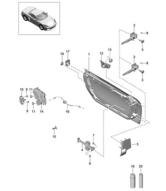 Diagram 804-000 Porsche 996 GT3 RS 2003-2004 Carrosserie