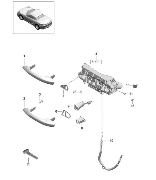 Diagram 804-020 Porsche Cayenne Coupe Turbo GT V8 4.0L 640Hp 
