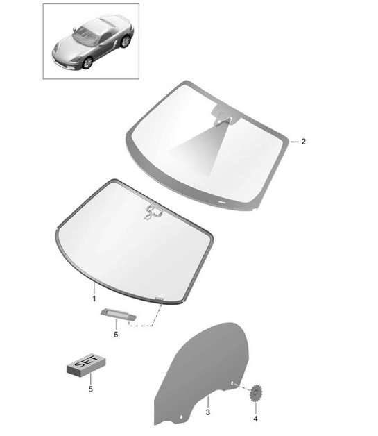 Diagram 805-000 Porsche 991 (911) MK1 2012-2016 Carrocería