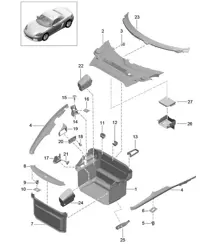 Vano bagagli - ANTERIORE - 718 (982) Boxster 2017>>
