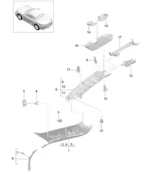 Cornice parabrezza montante A 718 (982) Boxster 2017>>