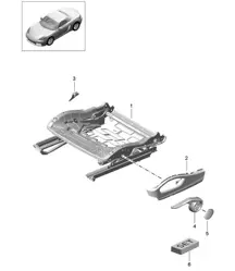Zitframe / Sportstoel Plus / Accessoires / Reparatieset / Stoelbezetherkenning / Bekleding voor schakelaar (PR:317, 318, 323, 324) 718 (982) Boxster 2017>>