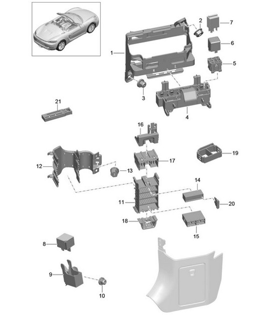 Diagram 902-000 Porsche Boxster 718 (982) 2017>> Electrical equipment