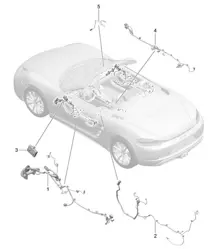 Cableado puertas / Consola central / Centralita puertas / Mando capota 718 (982) Boxster 2017>>
