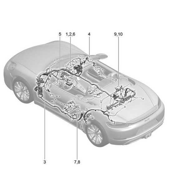 Diagram 902-060 Porsche 997 (911) MK1 2005-2008 Electrical equipment