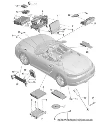 Tableau de commande / Système de navigation / Ordinateur central / TV / microphone / Caméra 718 (982) Boxster 2017>>