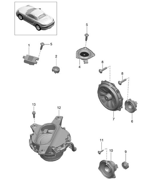 Diagram 911-005 Porsche Cayenne Turbo V8 4.8L Petrol 500HP Electrical equipment