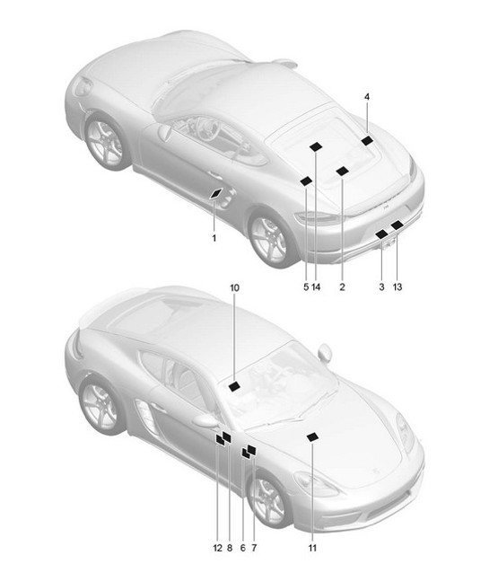 Diagram 001-005 Porsche Cayenne Turbo / Turbo S 4.8L 2007>> Accessories & others 