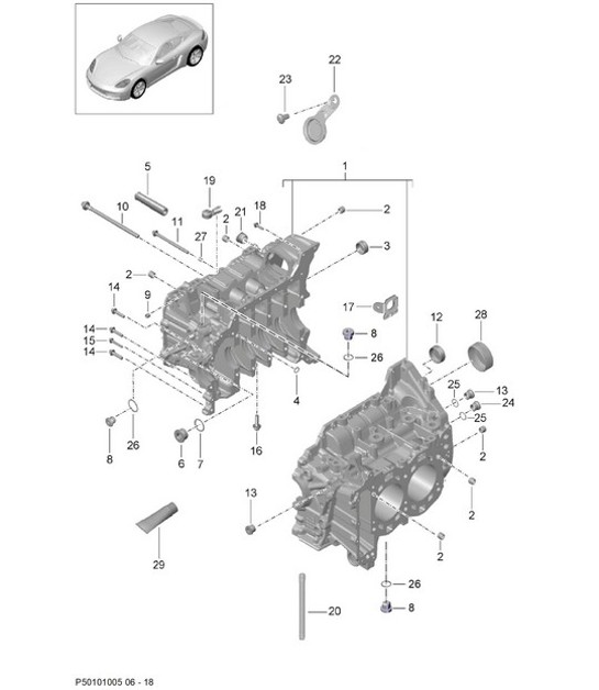 Diagram 101-005 Porsche Cayenne Coupé S V6 2.9L Gasolina 440 CV 
