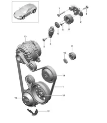 皮带张紧器/三角皮带 718C (982C) Cayman 2017>>
