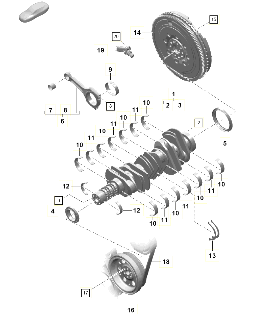 Diagram 102-001 Porsche Cayenne Turbo V8 4.0L Gasolina 550 CV 