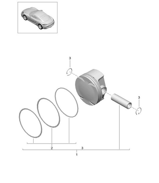 Diagram 102-005 Porsche Cayman GT4 3.8L 2015-16 Engine