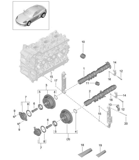 Diagram 103-010 Porsche 开曼 GT4 718 4.0L / GT4 RS 718 4.0L 