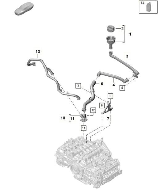 Diagram 104-006 Porsche 开曼 S 3.4L 987C 2005-08 引擎