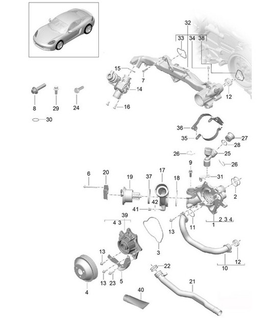 Diagram 105-000 Porsche Cayman 987C/981C (2005-2016) Engine