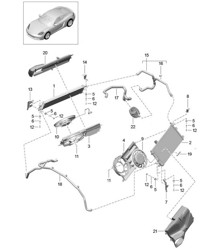 Refroidissement par eau / Radiateur / Ventilateur / Partie arrière 718C (982C) Cayman 2017>>