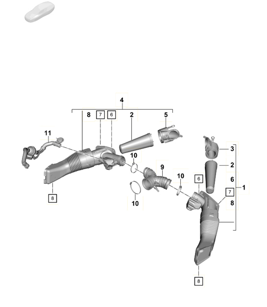 Diagram 106-010 Porsche Cayenne 3.6L 2007>> Motor