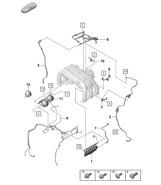 Diagram 107-016 Porsche 356 (1950-1965) Motor