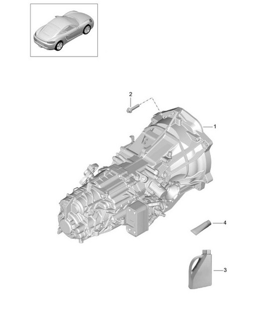 Diagram 302-000 Porsche Cayman GTS 718 4.0L Manual (400 Bhp) Transmission