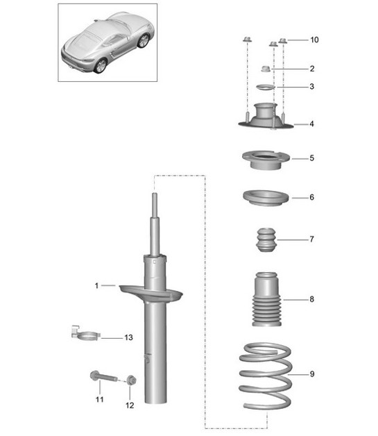 Diagram 502-000 Porsche Cayenne S/GTS 4.8L 2007>> Asse posteriore