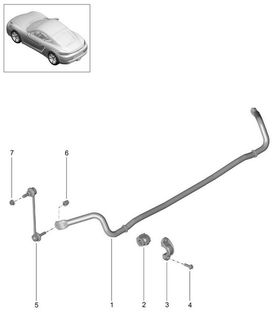 Diagram 502-030 Porsche Boxster 986/987/981 (1997-2016) Rear Axle